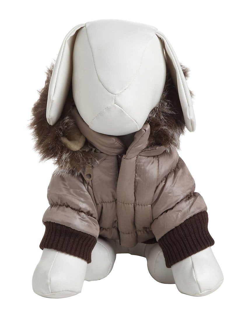 Pet Life Ski Parka, Metallic Grey, Medium