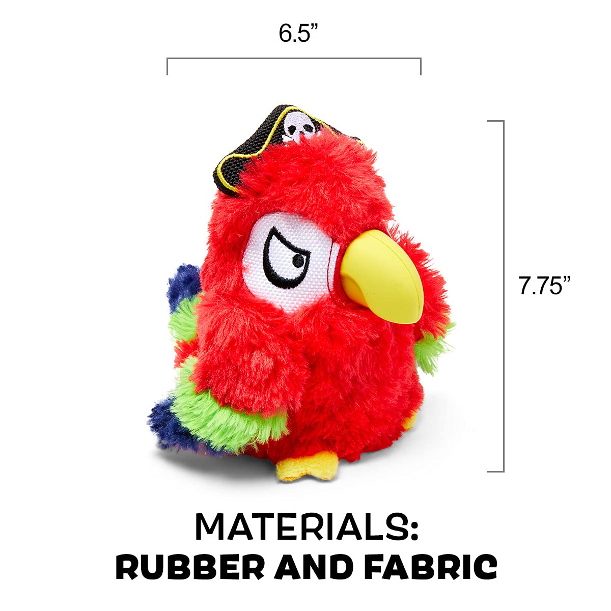 Barkbox Super Chewer Tough Dog Chew Toys For Aggressive Chewers, Plush 2 Toys In 1 (Parrot - Large)