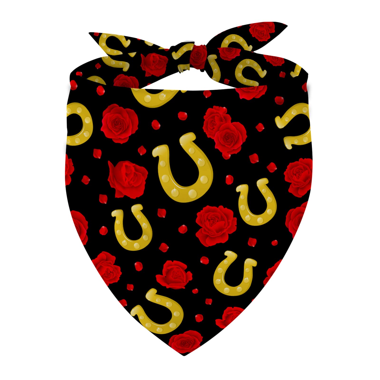 Run For The Roses Dog Bandana Derby Triangle Dog Scarf Adjustable Accessories For Small Medium Dogs Cats Pets