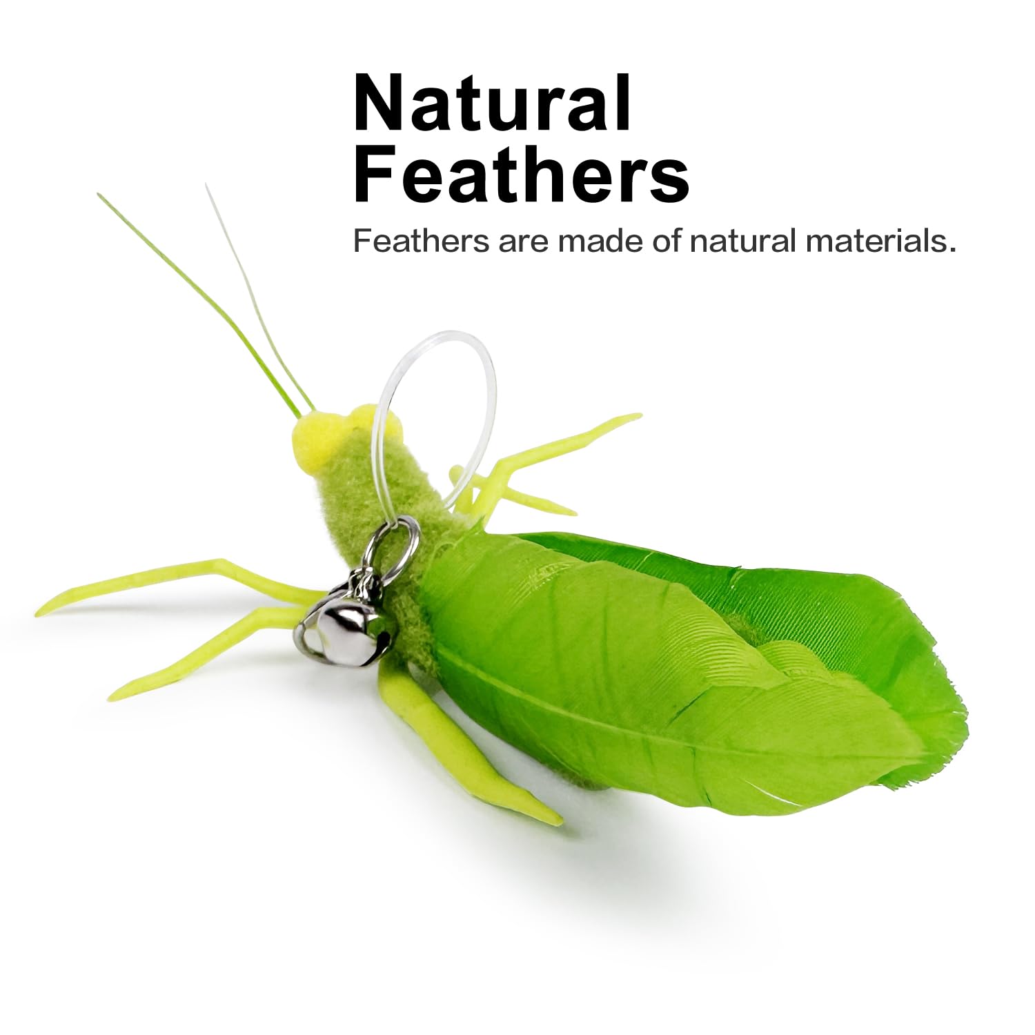 Ttcat Cat Feather Toys, 3 Pcs Simulation Insects Dragonfly Grasshopper Refills, Cat Toys Replacement Feathers For Cat Kitten Wan