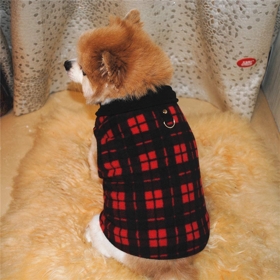 Pixriy Dog Sweater, Soft Fleece Vest With Leash Ring Pullover Jacket Winter Pet Dog Clothes For Puppy Small Dog Cat Teddy Chihuahua Yorkshire For Christmas (Red, Xl)