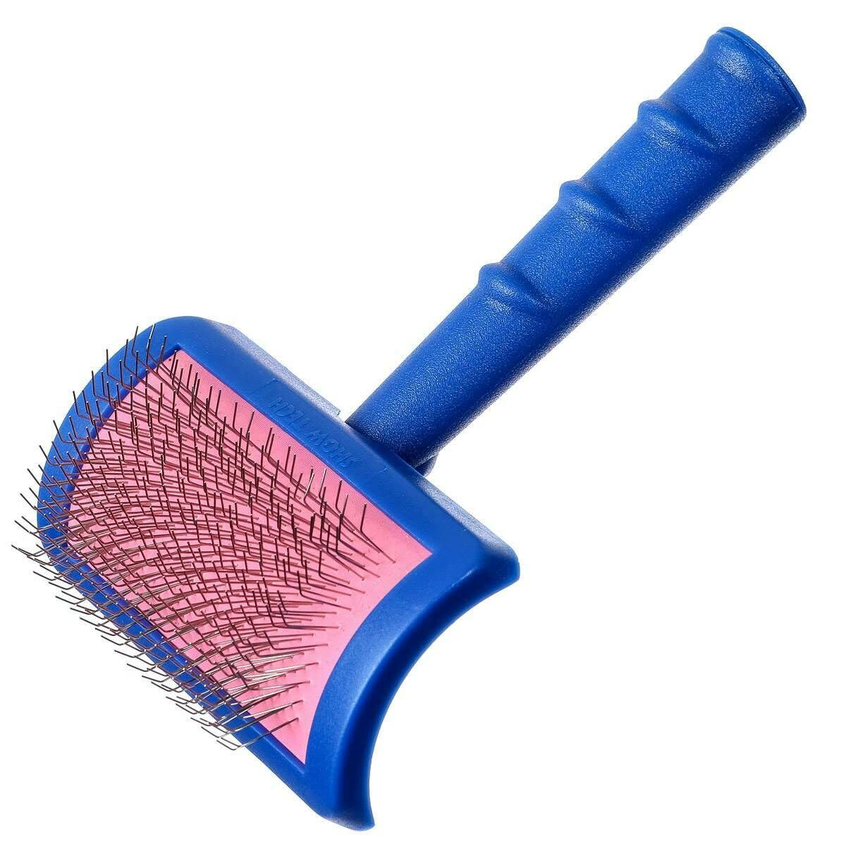 Show Tech Tuffer Than Tangles Slicker Brush For Dog Grooming With Long, Regular Pins, Medium Size, Perfect For Doodle Breeds, Angled Pins For Dematting, Remove Undercoat, Comfort Grip Handle
