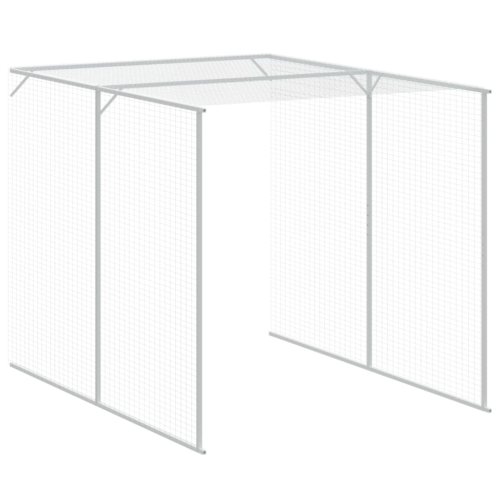vidaXL Chicken Cage with Run Light Gray 65x179.1x71.3 Galvanized Steel