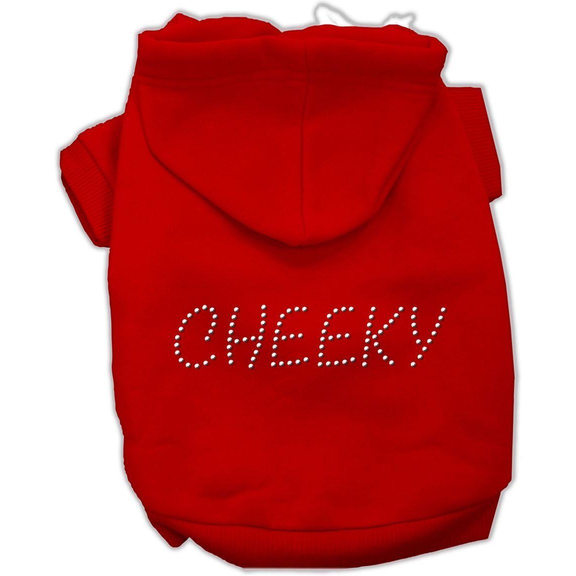 Pet, Dog & Cat Hoodie Rhinestone, "Cheeky" Red LG (10-14 lbs.)