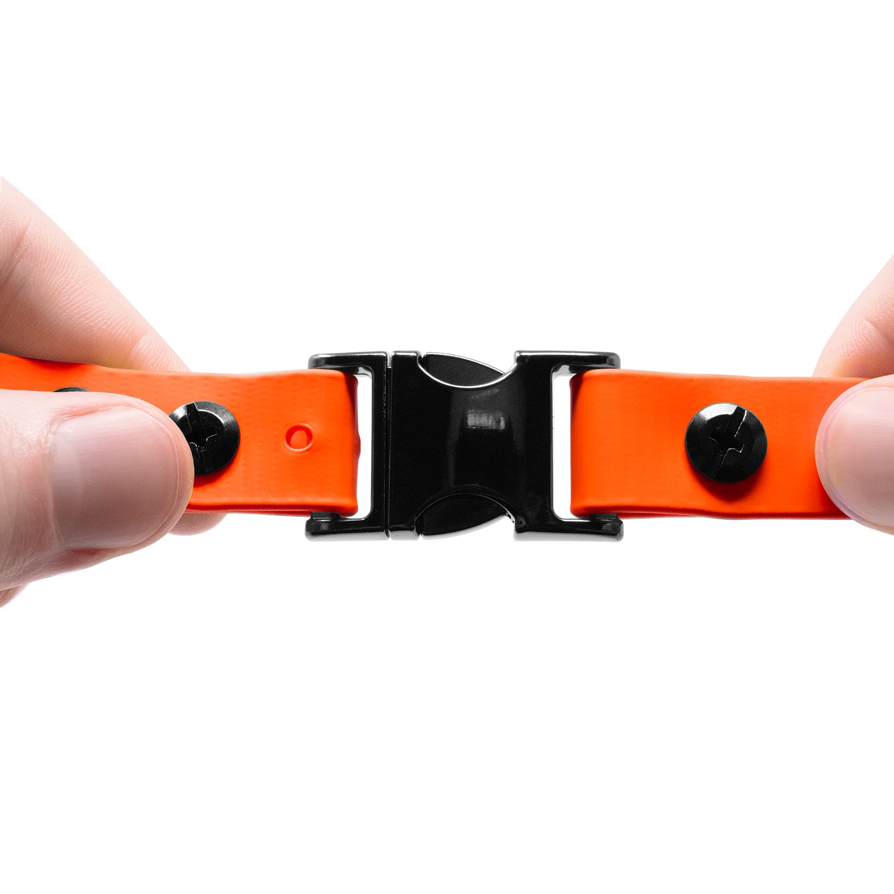 Educator Quick Snap Bungee Dog Collar, Biothane, Waterproof, Odorproof, Easy Connect And Disconnect Clasp And D Ring With Comfort Bungee Loop, Adjustable For Custom Fit, 3/4-Inch, Orange