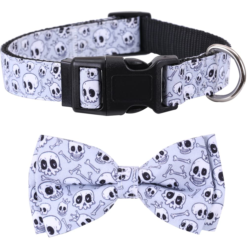 Halloween Dog Collar With Removable Cute Bow Tie Adjustable Pet Collars Medium