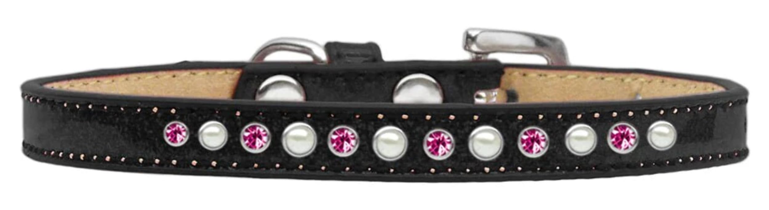 Dog, Puppy and Pet Ice Cream Collar, Pearl & Pink Crystal Rimsets Gold 16