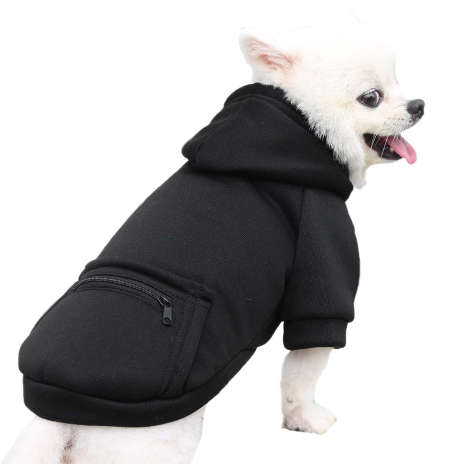 Jecikelon Winter Dog Hoodie Sweatshirts with Pockets Warm Clothes for Small Dogs Chihuahua Coat Puppy Custume Clothing (XX-Small