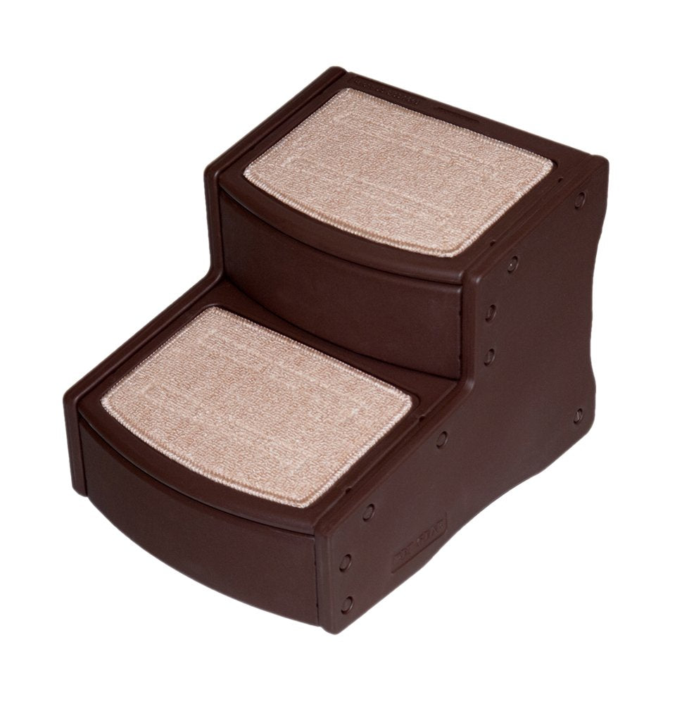 Pet Gear Easy Step II Pet Stairs for Dogs up to 75 lbs, Portable, Washable Carpet, 17x14x13 in, Chocolate, Model PG9710CH