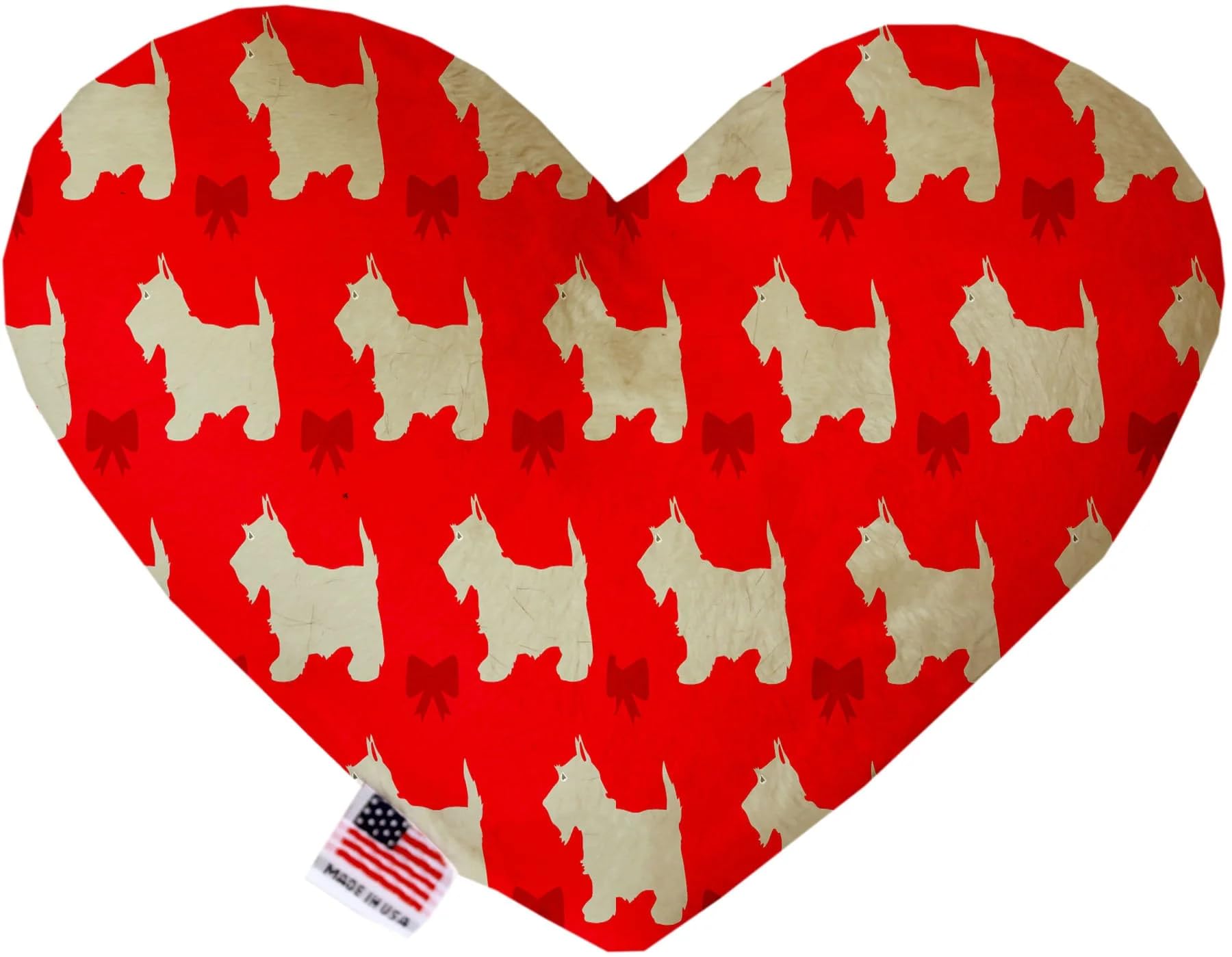 Christmas Pet and Dog Plush Heart or Bone Toy, "Holiday Friends Group" (Available in different sizes, and 7 different patterns!) Christmas Westies 8" Plush Heart