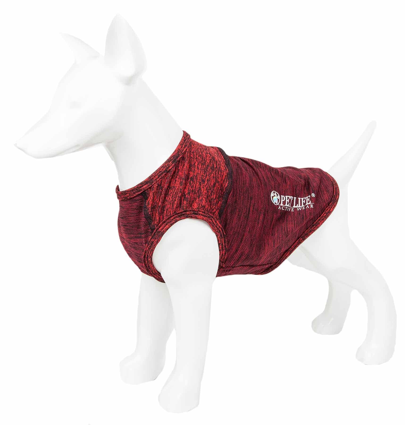 Pet Life Active 'Aero-Pawlse' Heathered Quick-Dry And 4-Way Stretch-Performance Dog Tank Top T-Shirt(D0102H7Lt3A.)
