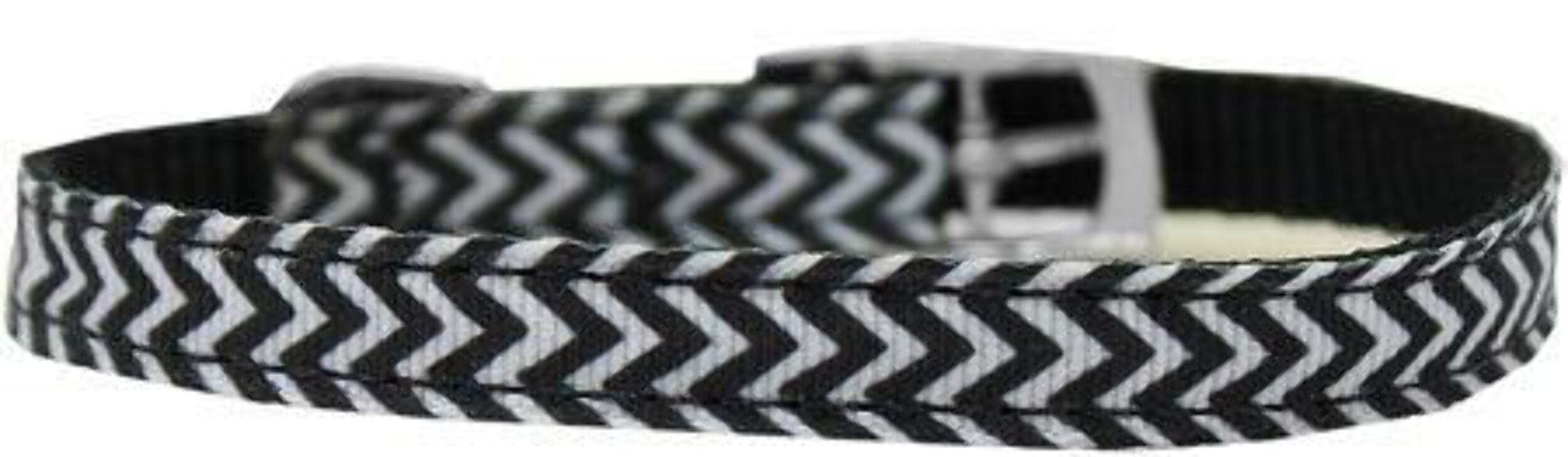 Mirage Pet Products Chevrons Nylon Dog Collar with Classic Buckle, Size 10, Black