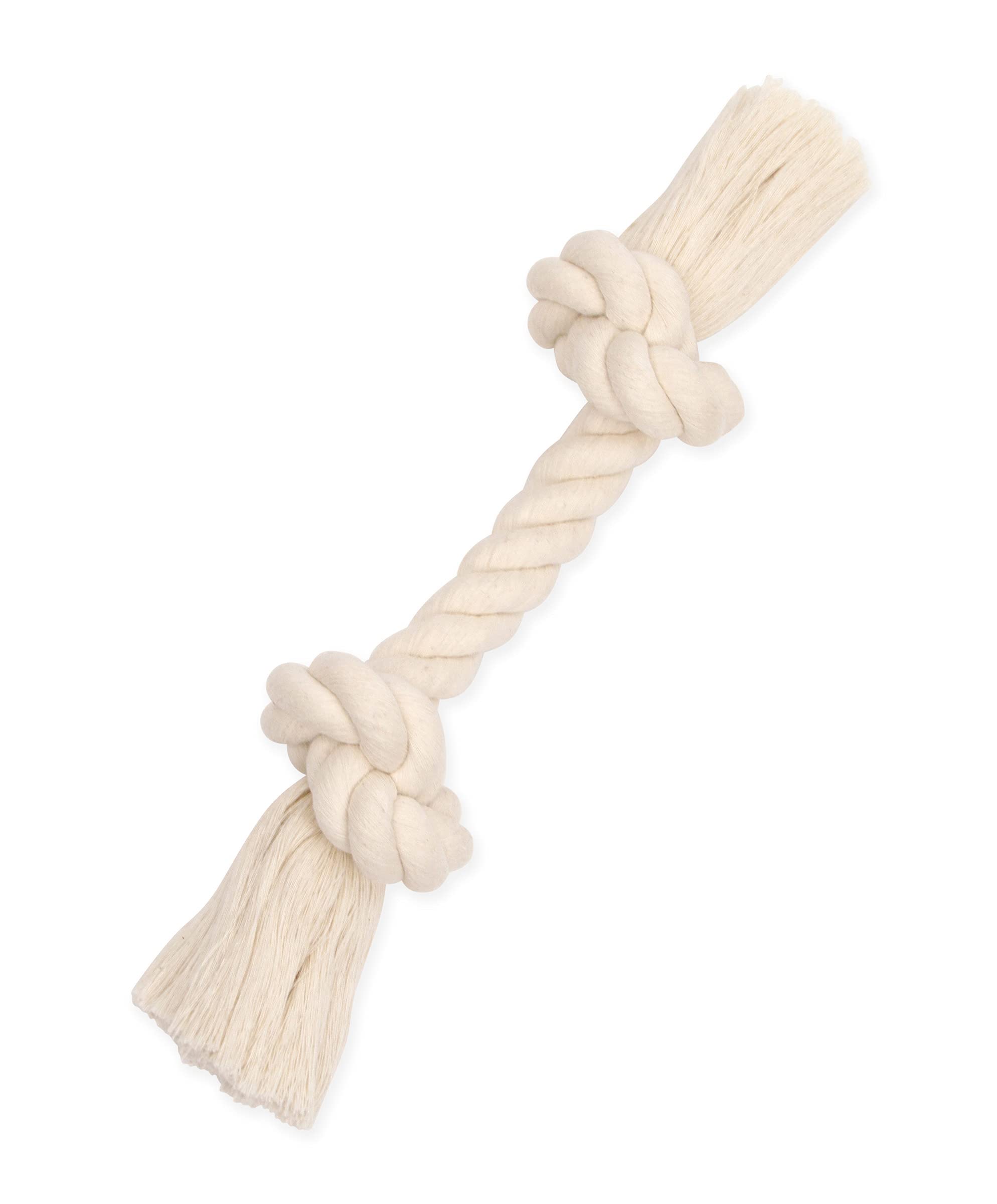 Mammoth Pet Products Dog Flossy Chews 100-Percent Cotton White Rope Bone, Medium, 12-Inch (10004V), All Breed Sizes