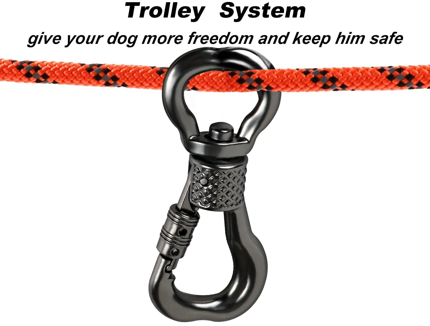 XiaZ Dog Tie Out Cable for Camping, 75ft Portable Overhead Trolley System for Dogs up to 200lbs,Dog Lead for Yard, Camping, Park