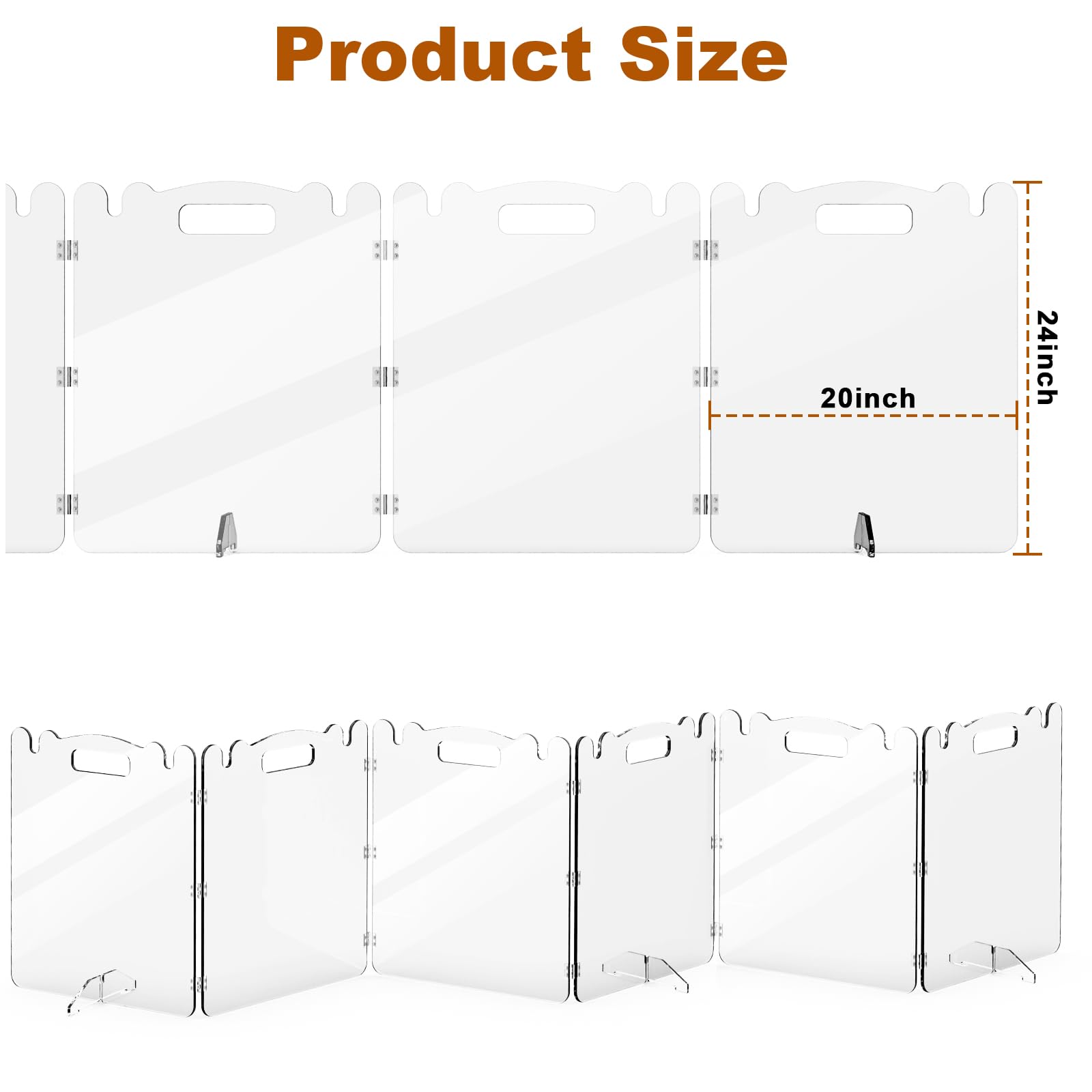 Clear Acrylic Pet Dog Gate - Folding Transparent Gates for Small Dogs Pets - Freestanding Foldable Tall Puppy Doggy Fence Door f