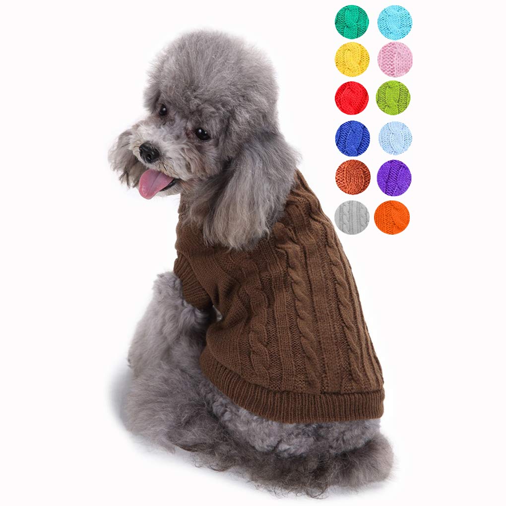 Dog Sweater, Warm Pet Sweater, Dog Sweaters For Small Dogs Medium Dogs Large Dogs, Cute Knitted Classic Cat Sweater Dog Clothes Coat For Girls Boys Dog Puppy Cat (Medium, Purple)