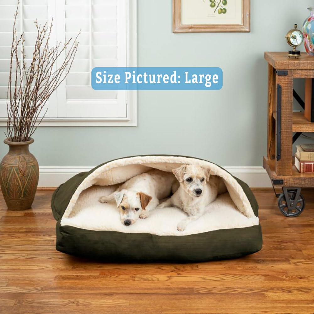 Snoozer Pet Products Rectangle Cozy Cave Dog Bed, Extra Large, Olive