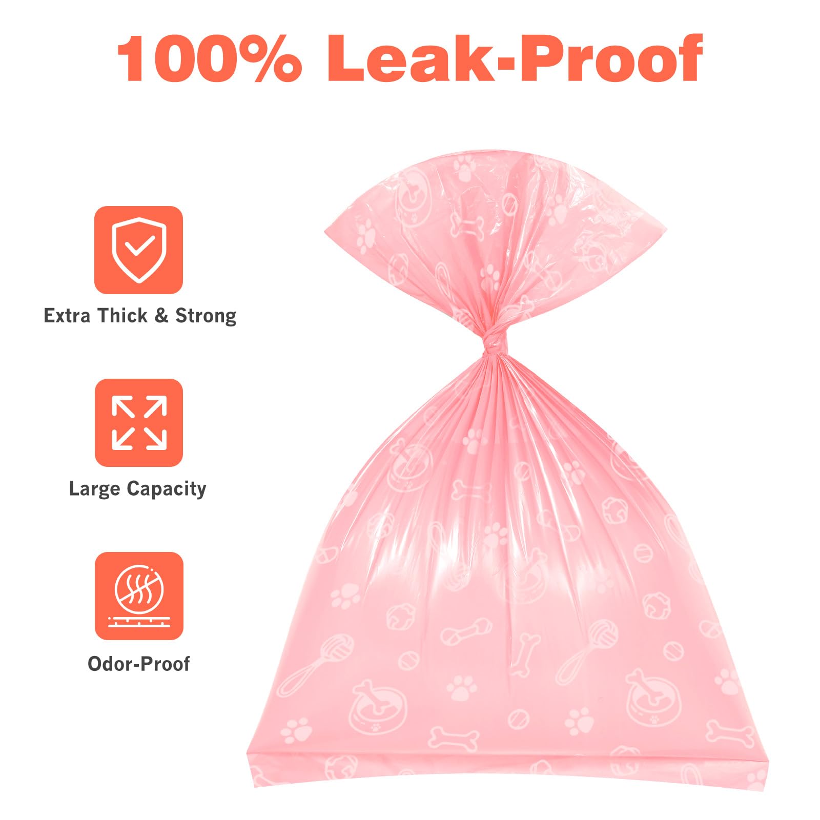 Dog Poop Bags Rolls 240 Count: Doggie Bags With Dispenser - Unscented Extra Thick & Leak Proof Doggy Waste