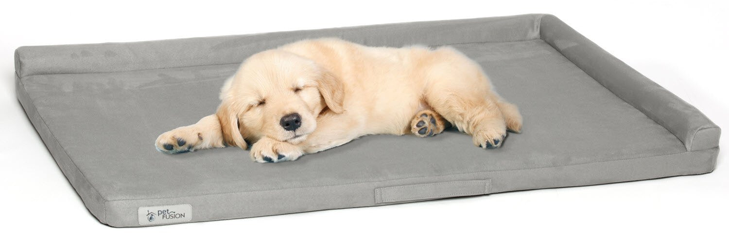 Petfusion Puppychoice Dog Crate Pad [Microsuede Cover, Solid Foam]. Water Resistant Cover/Liner & Removable Washable Cover. Replacement Covers & Blankets Also Avail. 1 Yr Warranty, Grey, Xs - 21 X 12