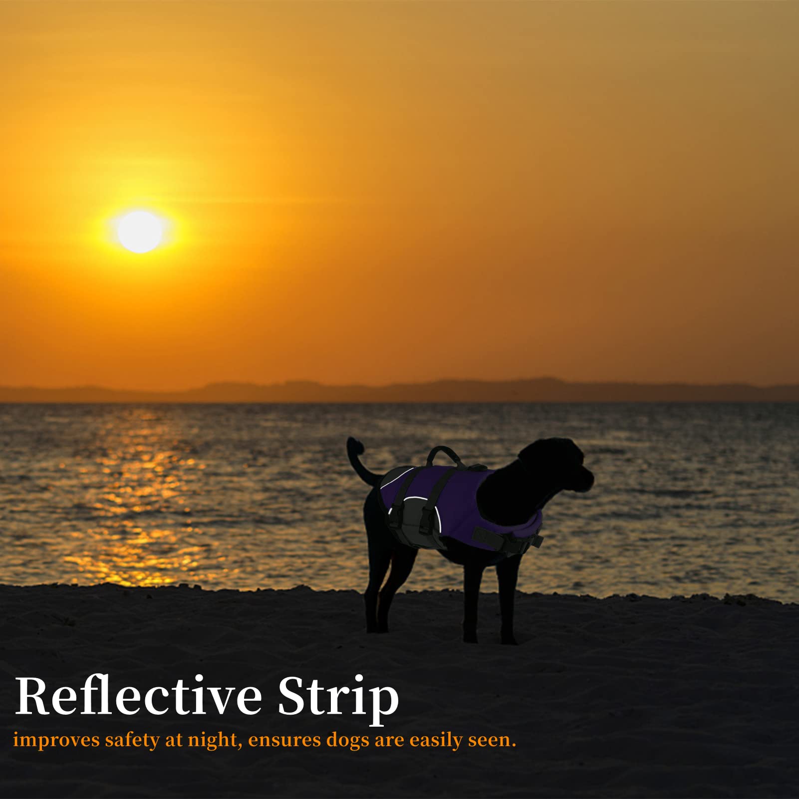 Mklhgty Dog Life Jacket, Reflective Adjustable Dog Vest With Rescue Handle For Swimming And Boating, Ripstop Pet Safety Life Pre