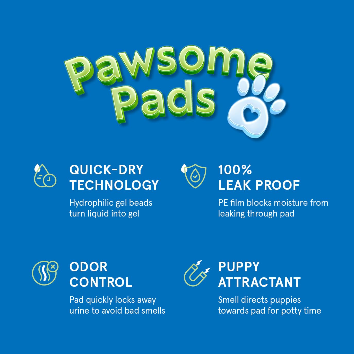 Stack Man Puppy Pads - 100-Count Leak-Proof Dog Pee Pads, Quick-Dry, 22" x 22", Blue