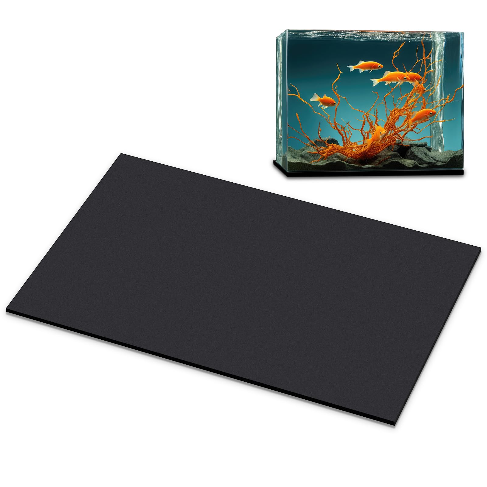Pangda 24 X 12 Inch Aquarium Fish Self Leveling Mat For Under Tank Foam Compressible Neoprene Mat With Adhesive Backing Waterpro