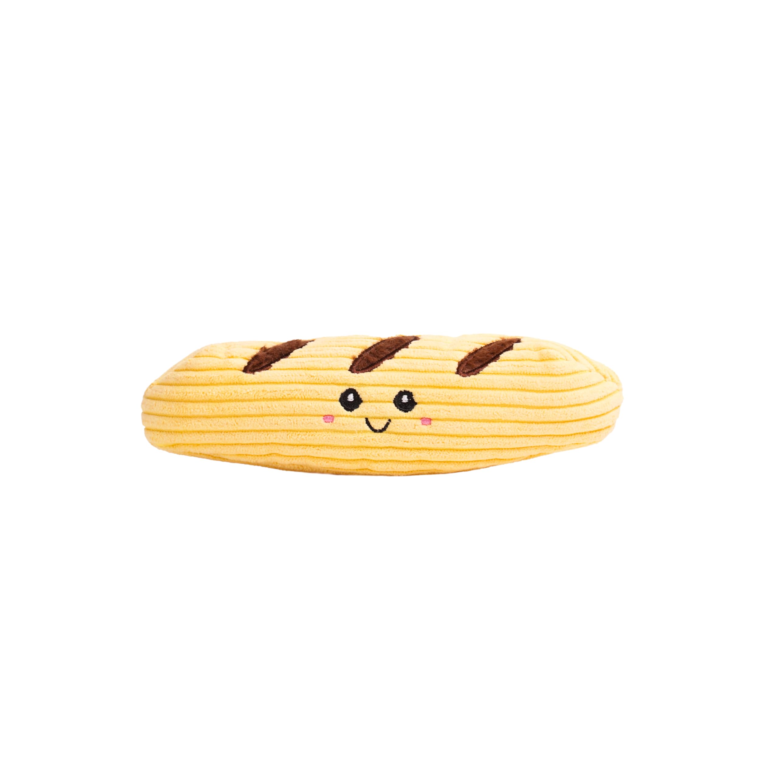 Puffy Crew Squeaky Dog Plush Toy, Bakery Bite_Stick Collection, 8'', For Small And Medium Dogs (Baguette, Small)