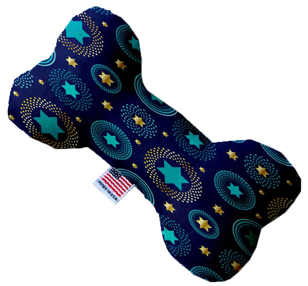 Pet and Dog Plush Heart or Bone Toy, "Hanukkah Group" (Available in different sizes, and 8 different pattern options!) Blue Star of David 8" Plush Bone