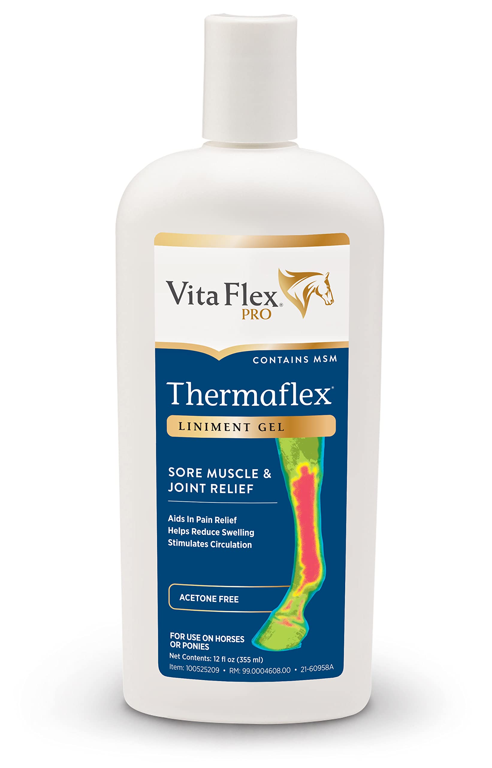 Vita Flex Thermaflex Liniment Gel for Sore Muscles and Joint Relief in Horses 12 Fluid Ounces