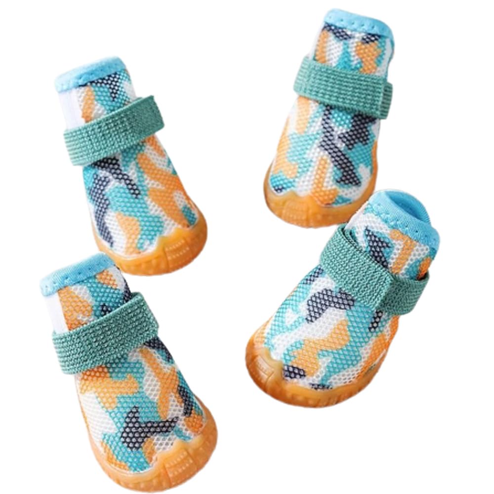 Yagizaai Dog Shoes For Small Dogs, Anti-Drop Dog Boots For Hot Pavement, Winter, Breathable Paw Protectors For Walking, Running, Hiking, Ox Tendon Sole Puppy Sneakers(Size 5, Green)