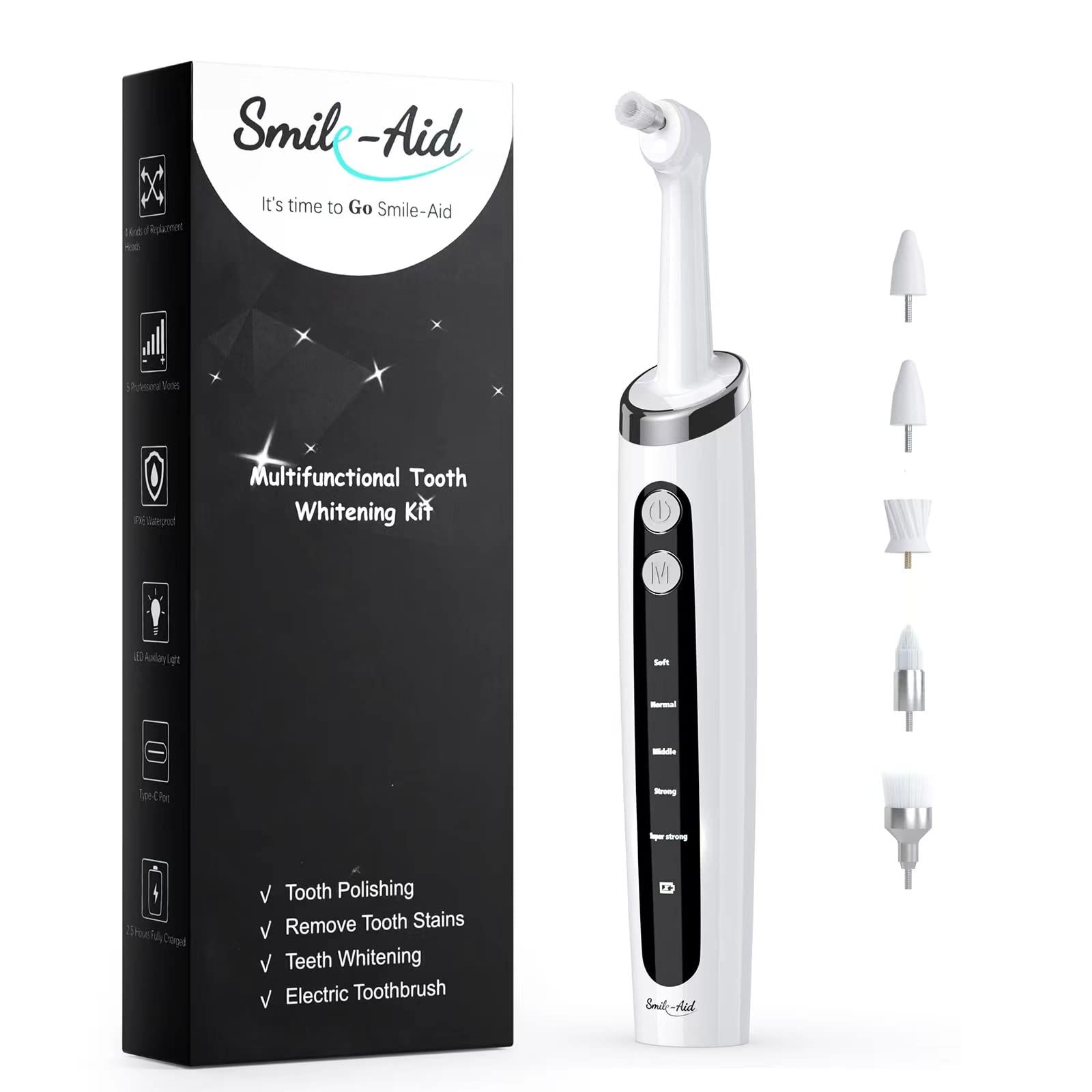 Nature Nerds Tooth Polisher, SmileAid Multifunctional Replacement Head Teeth Cleaning Kit for Daily Cleaning and Care for Peopl