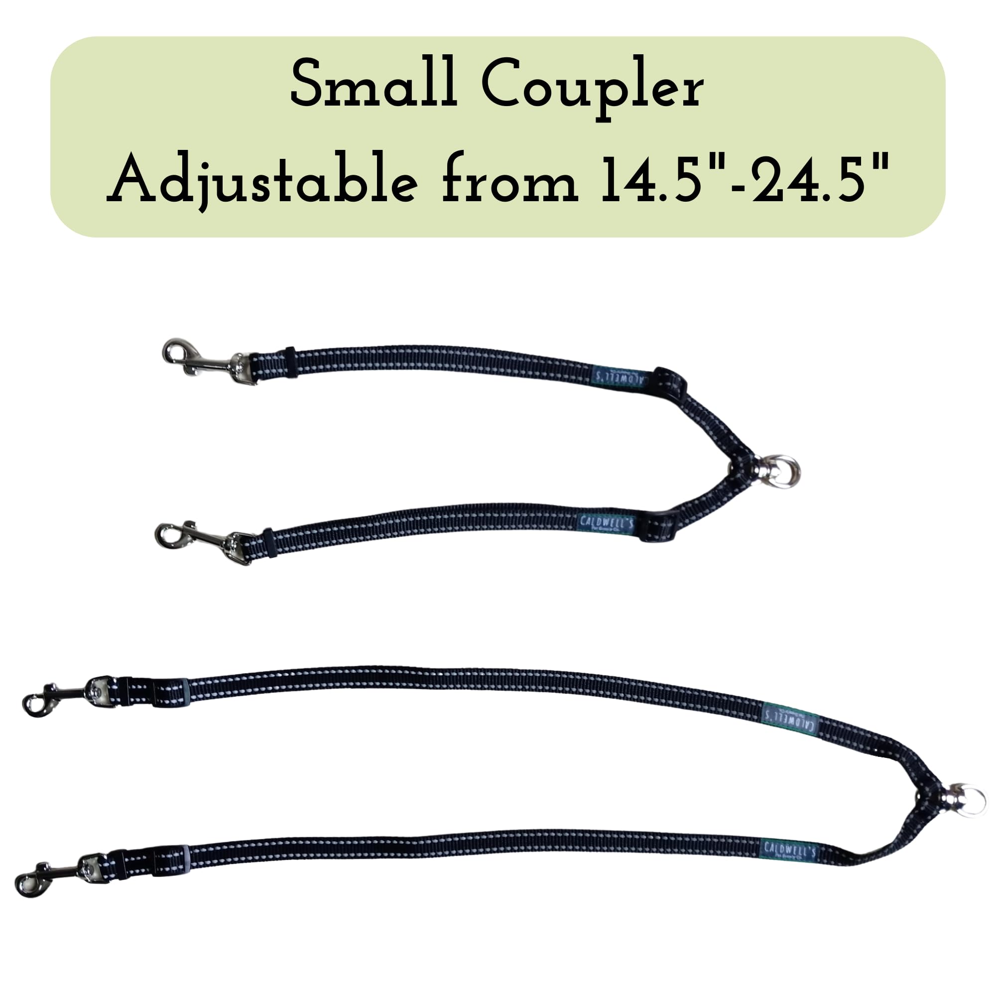Caldwell'S Pet Supply Co. Leash Coupler, Two Dog Leash Splitter To Split Leashes For Walking 2 Dogs, Tangle Free Double Dog Leashes Connector, Adjustable Attachment For Small Or Medium Dogs