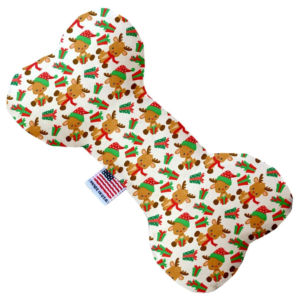 Christmas Pet and Dog Plush Heart or Bone Toy, "Holiday Friends Group" (Available in different sizes, and 7 different patterns!) Christmas T Rex 10" Plush Bone
