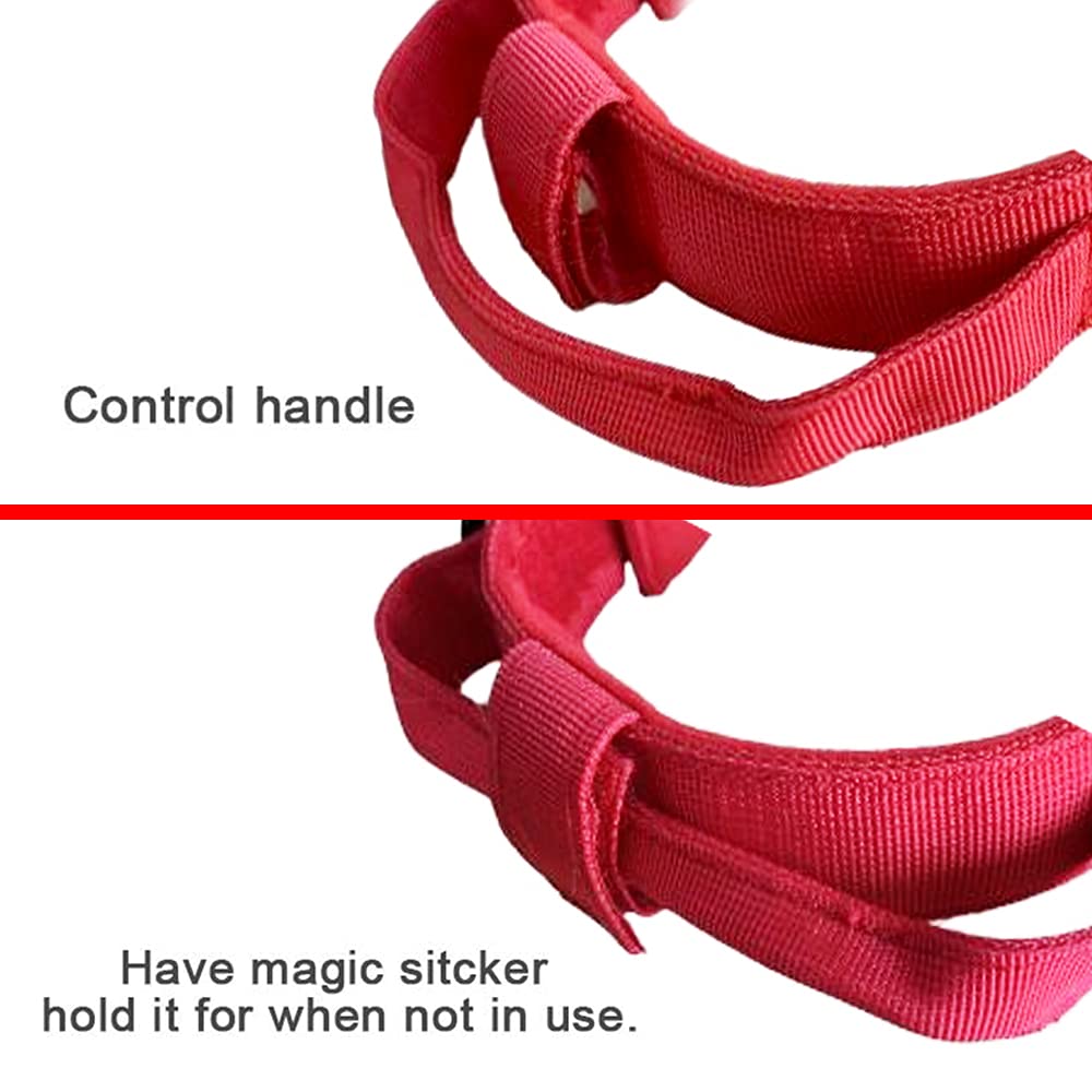Tactical Dog Collar Military Dog Collar Adjustable Nylon Dog Collar Heavy Duty Metal Buckle With Handle For Dog Training (Red,Xxl)