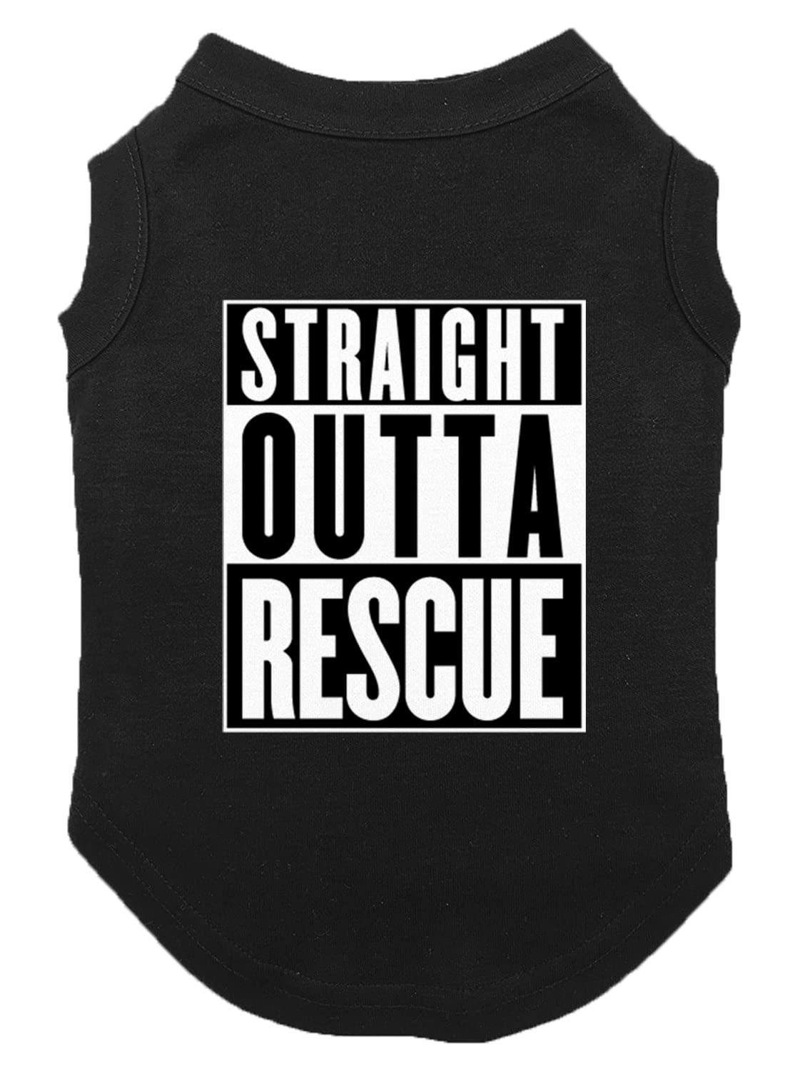 Straight Outta Rescue - Shelter Dog Shirt (Black, Large)