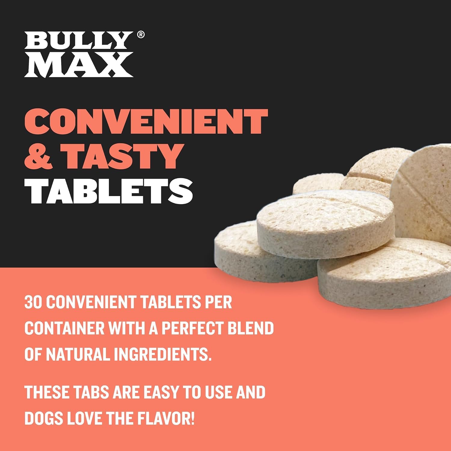 Bully Max 2-in-1 Puppy Vitamins - 30 Chewable Tablets for Growth & Development of Puppies - Multivitamin Treats & Essential Dog