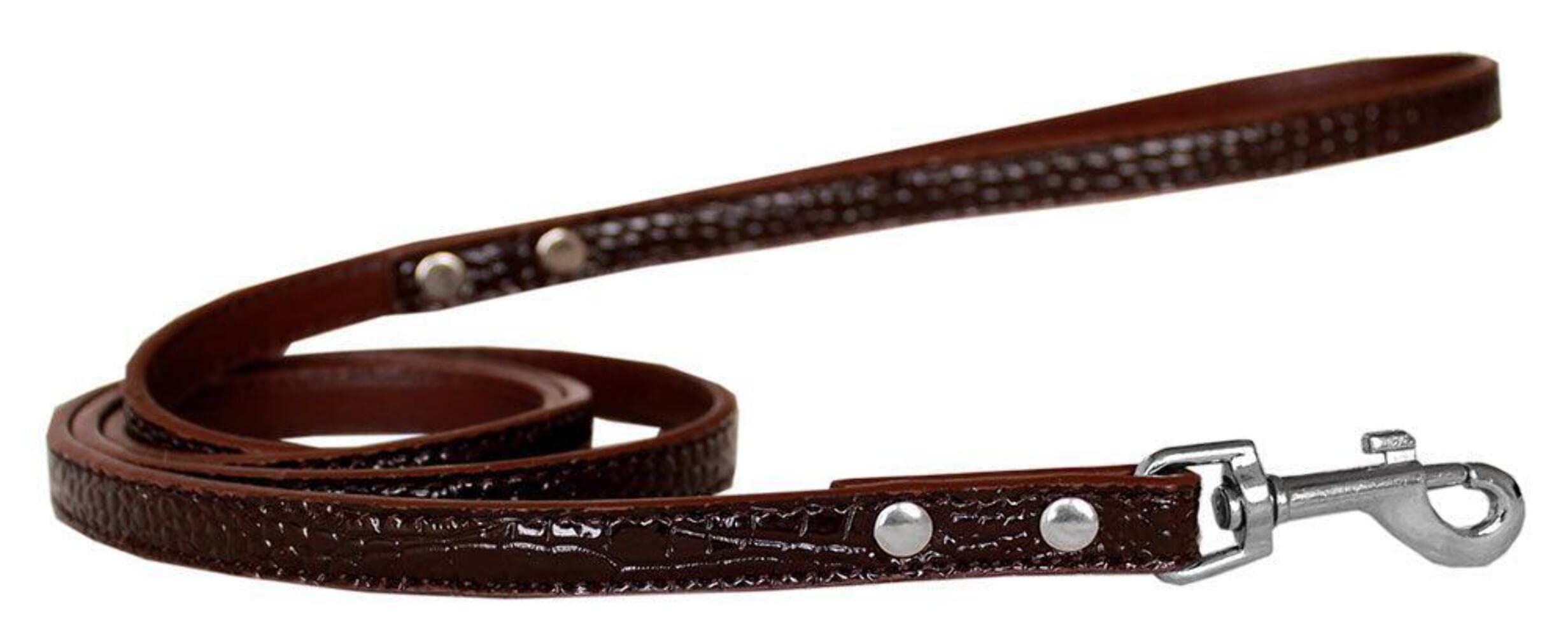 Dog, Puppy & Pet Designer Croc Leash Blank, Plain Silver 1/2" wide x 4' long