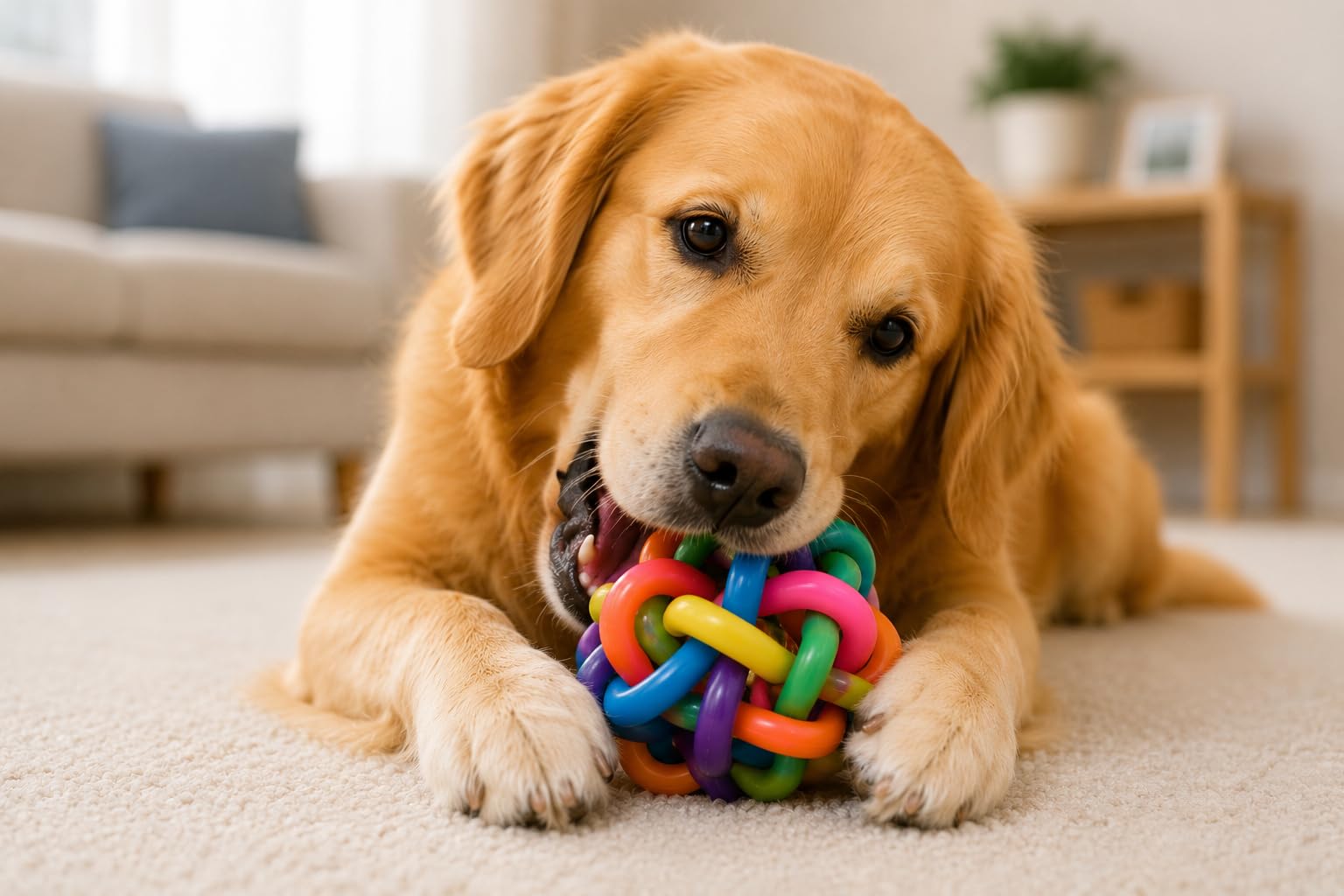 Colourful Rubber Knot Ball Dog Chew Toy For Puppies & Dogs, Interactive Teething And Training Ball, Durable Bite Resistant Pet T