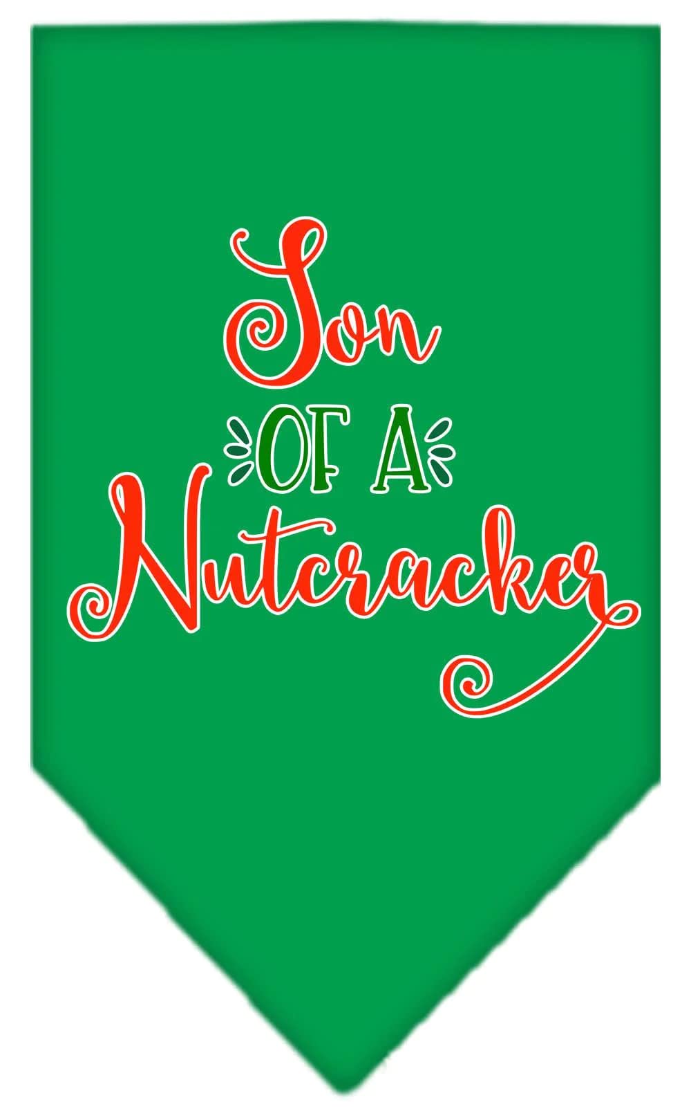 Christmas Pet and Dog Bandana Screen Printed, "Son Of A Nutcracker" Black Small