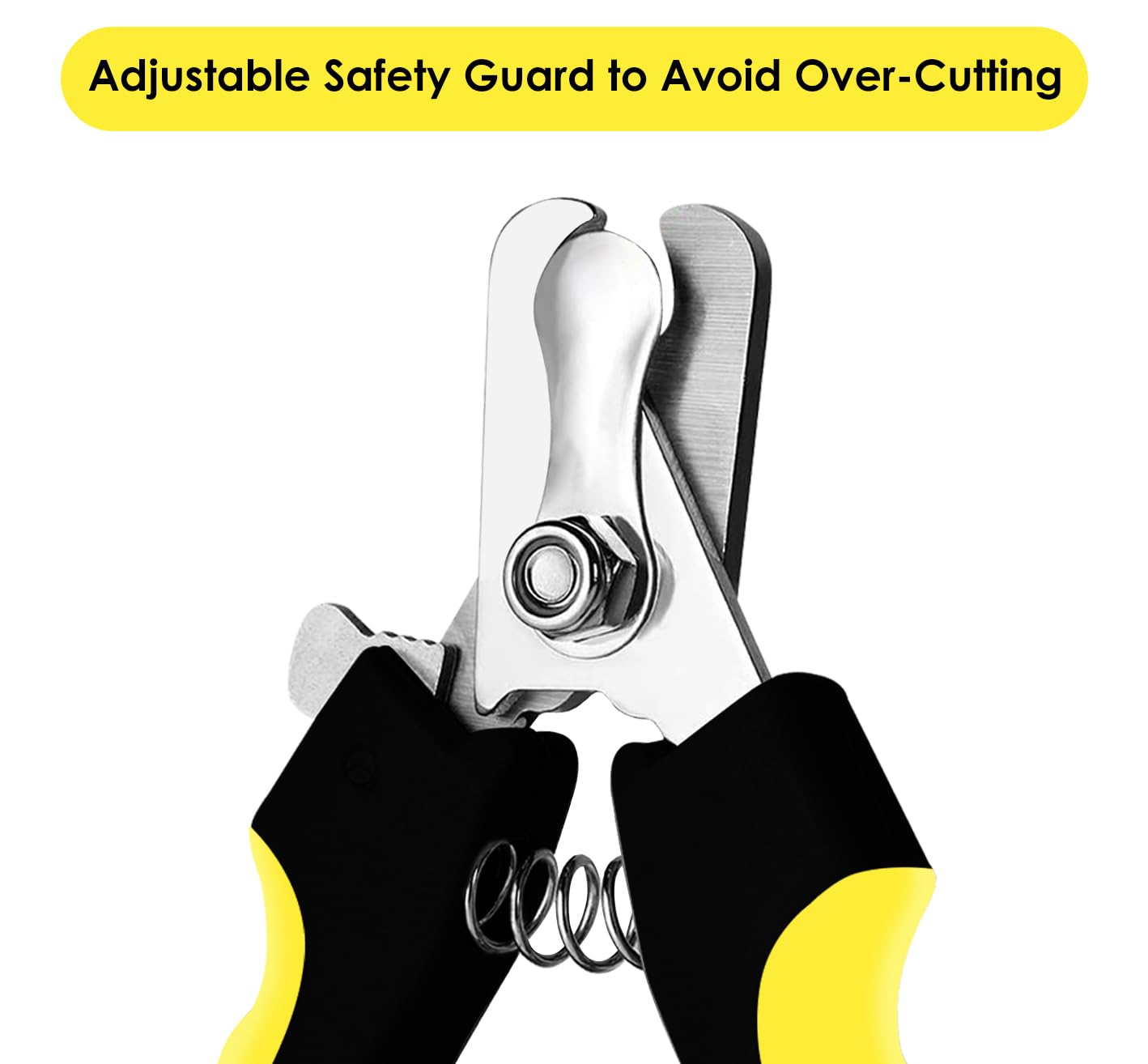 Candure Dog Nail Clippers - Professional Stainless Steel Trimmers for Small to Medium Breeds, Medium Size, Yellow, Model GB