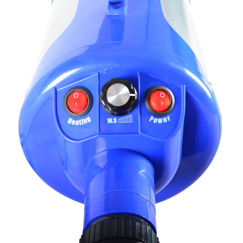 SHELANDY Pet Hair Force Dryer Blower with Heater, Blue, Model STL-1902, Copper Material, 1 Unit