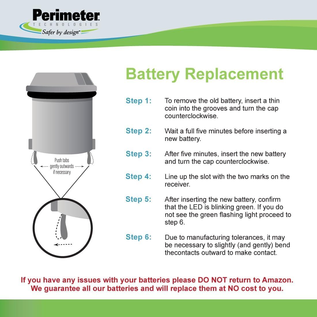 Perimeter Technologies Dog Fence Batteries - Four Pack for Invisible Fence R21/R51 Receiver Collars