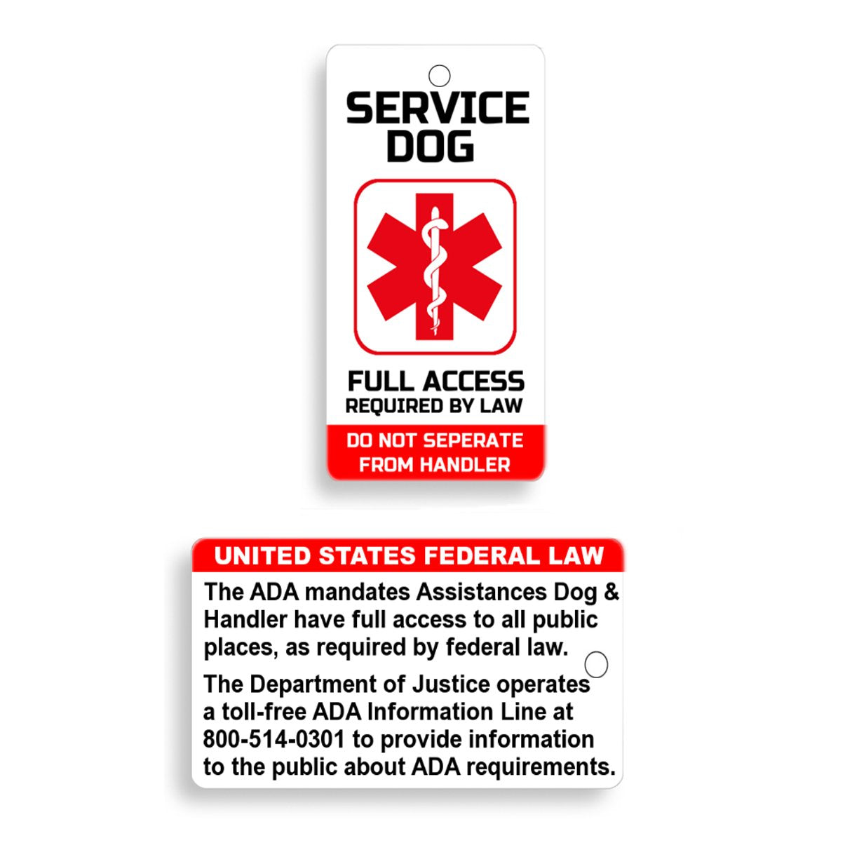 Just 4 Paws Pvc Service Dog Key Or Collar Tag For Ada Service Animals (Service Dog Sd21)
