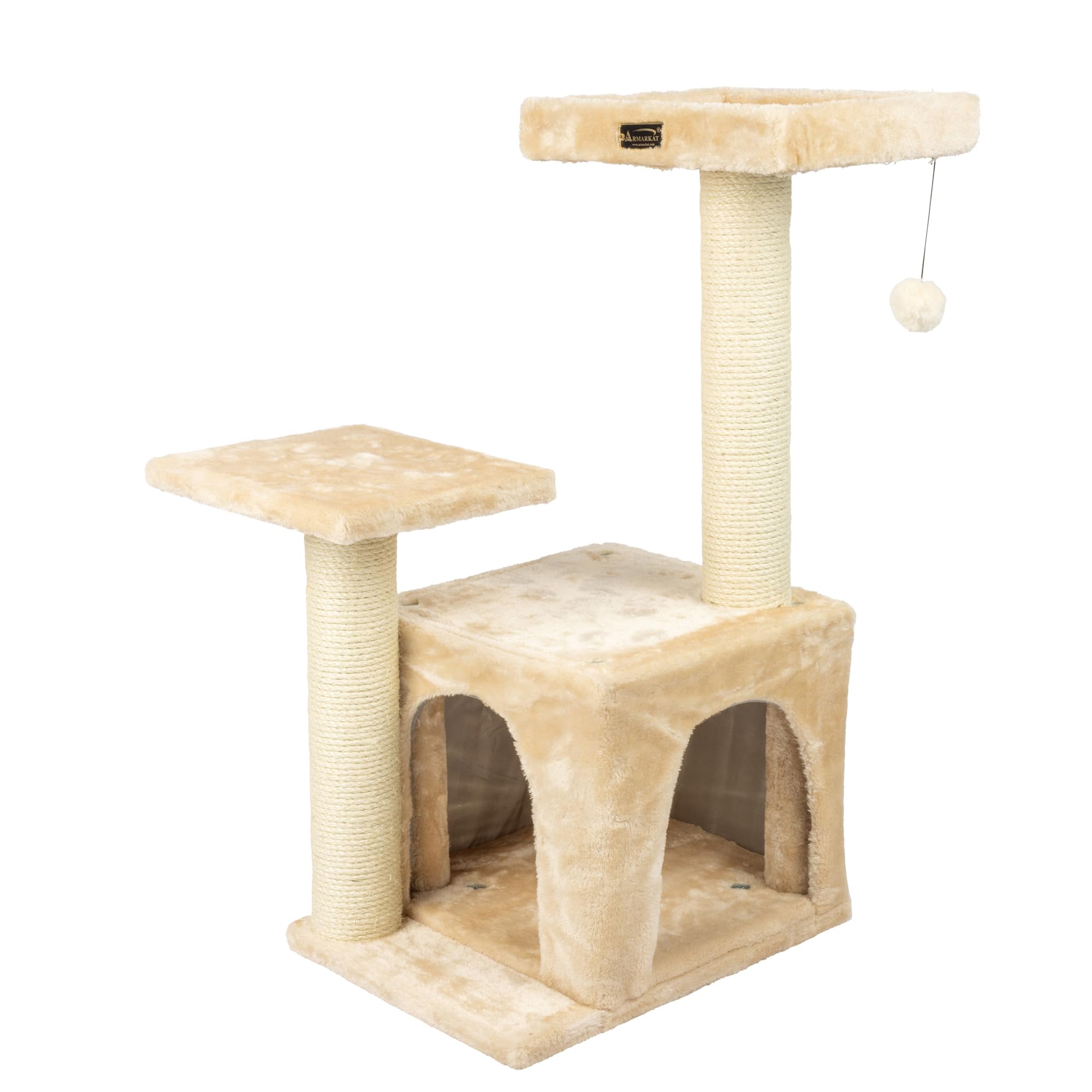 Armarkat Classic Real Wood Cat Tree A3207, Beige, 22' L X 17' W X 32' H