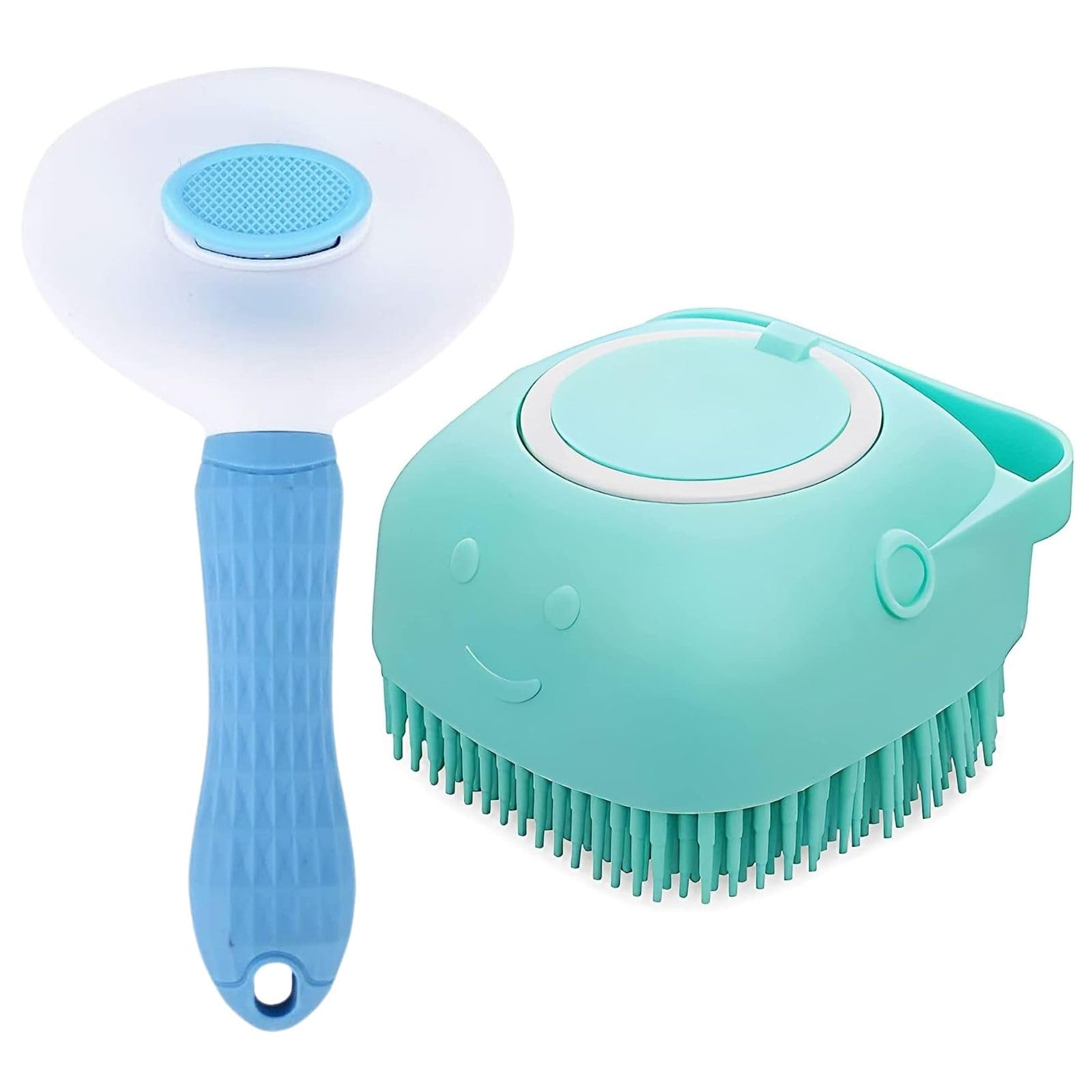 Cature Care By Nature Cature Pet Grooming Combo Pet Slicker Brush And Bath Brush, Cleaning And Shower Bathing For Dogs And Cats(
