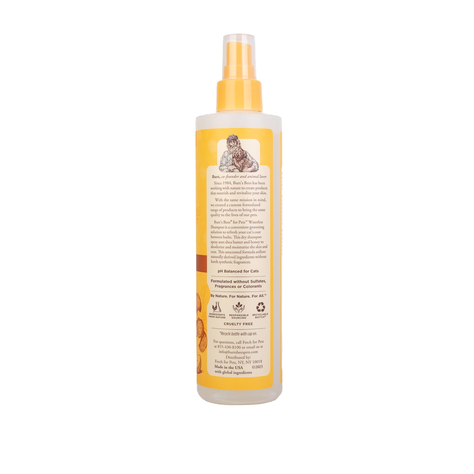 Burt'S Bees For Cats Waterless Shampoo With Apple & Honey | Dry Shampoo For Cats | Waterless Cat Shampoo Spray | Cruelty Free, Sulfate & Paraben Free, Ph Balanced For Cats, 10 Oz- 6 Pack