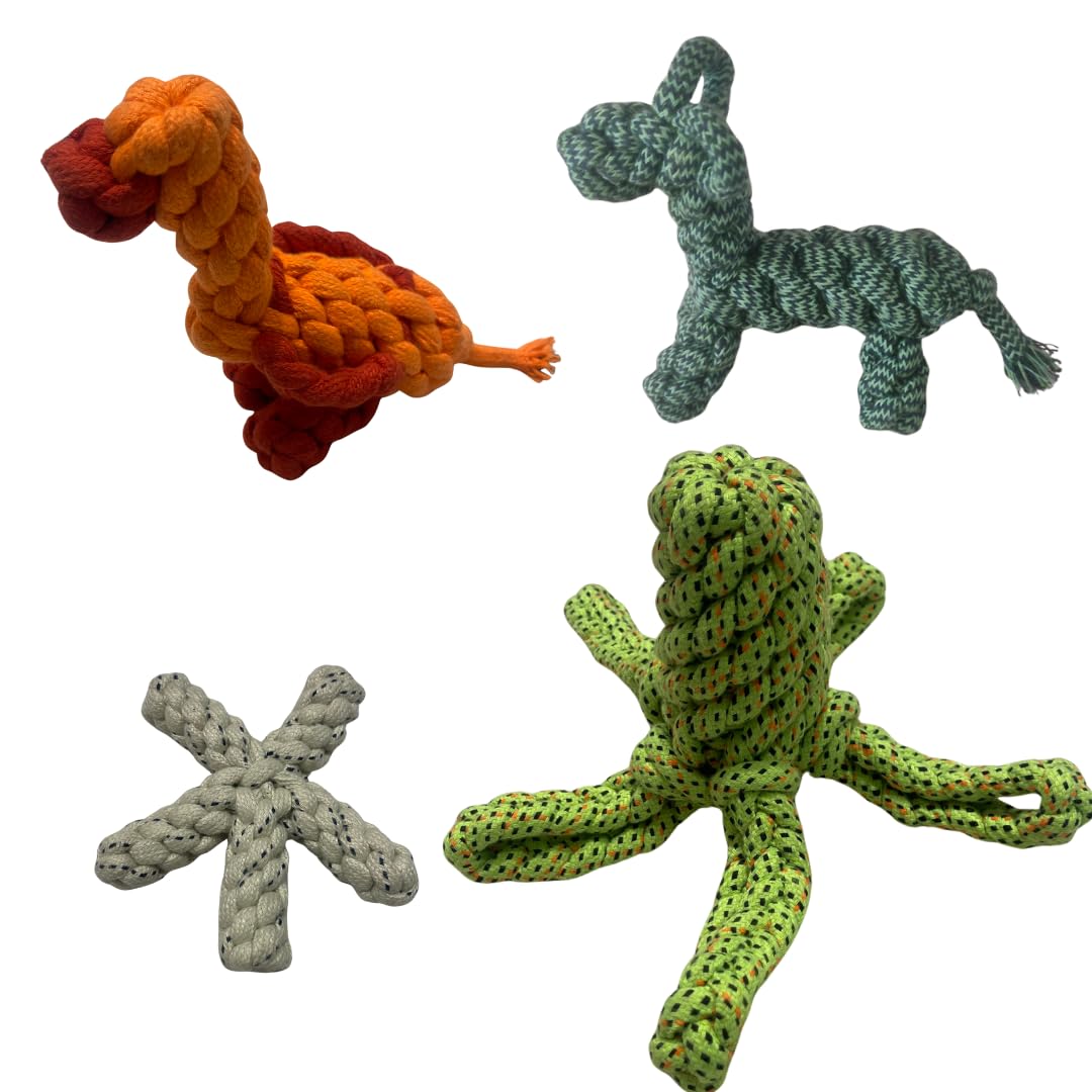 Healing Leaf Cotton Rope Toys |Animal Toys | For Chewing, Teething, Playing & Training | All Breed & Sizes |Puppy, Small, Medium