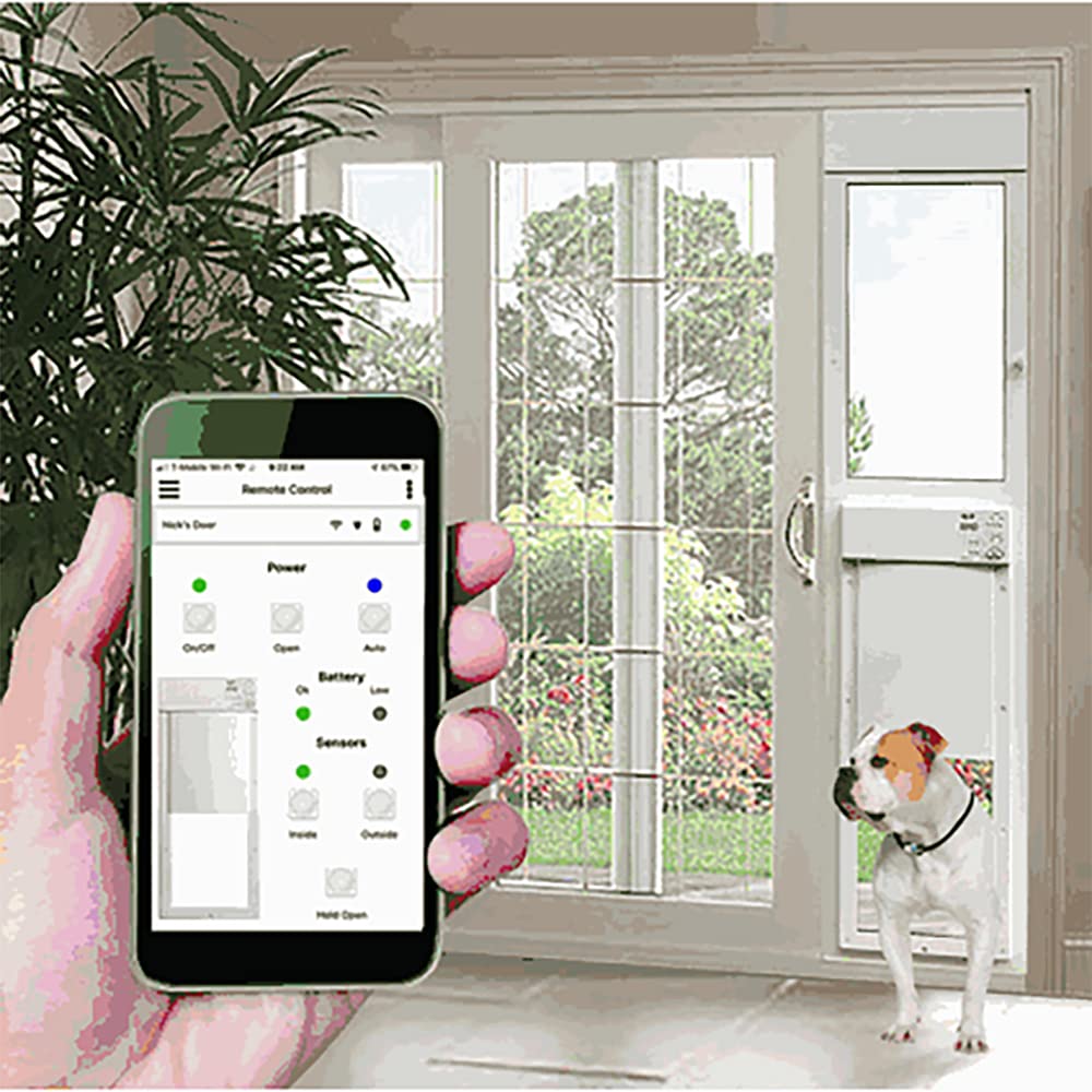 Power Pet Electronic Dog Door - High Tech Pet Electronic Pet Doors - Fully Automatic Sliding E-Glass Electronic Dog Doors - Larg