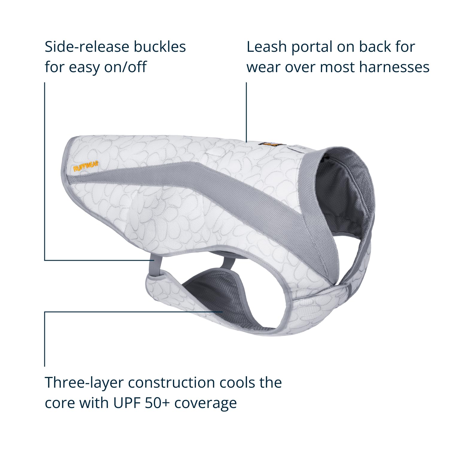 Ruffwear, Swamp Cooler Dog Vest, Evaporative Cooling For Hot Weather, Compatible With Most Harnesses, Graphite Gray, X-Large