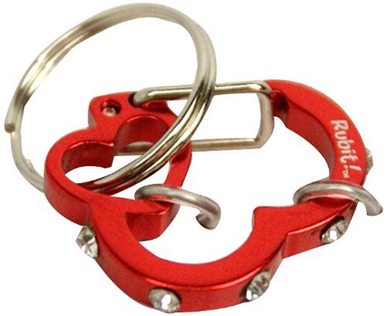 Rubit The Easy Dog Tag Rhinestone Heart Switch Clip, Small, 0.85-Inch Diameter, Red